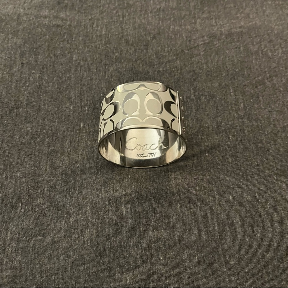 Coach Metallic Silver Bangle Bracelet - Picture 5 of 7